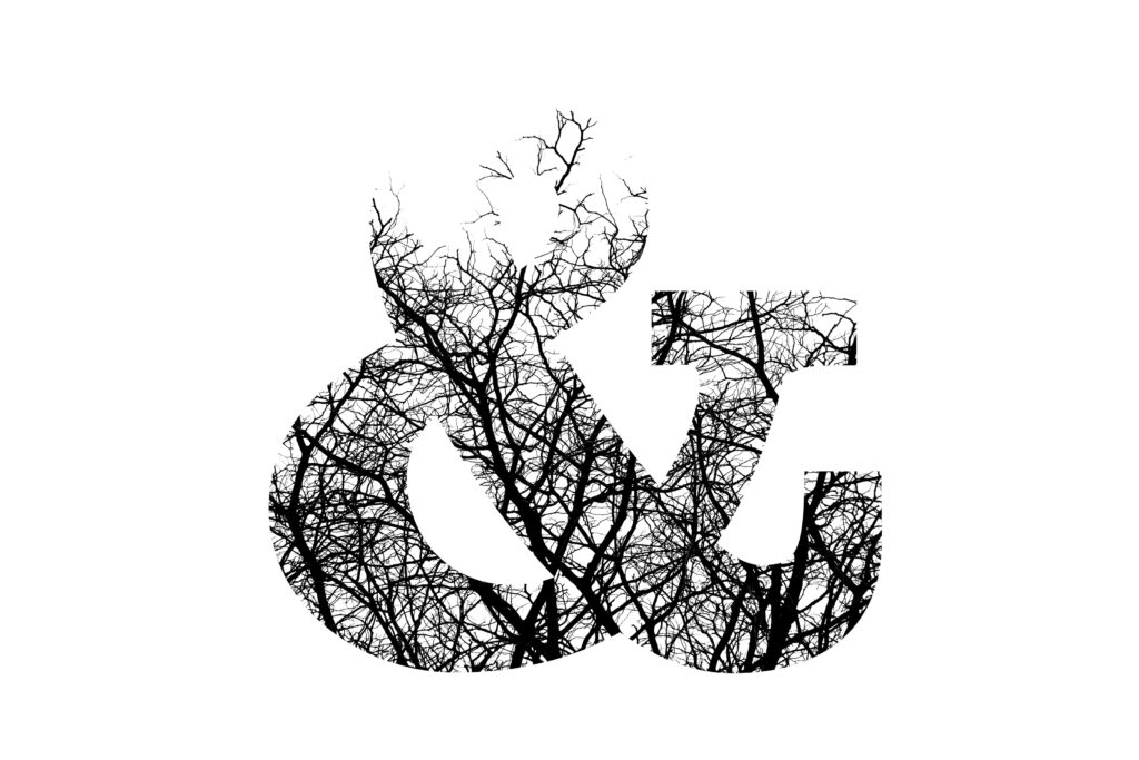 & sign and winter trees